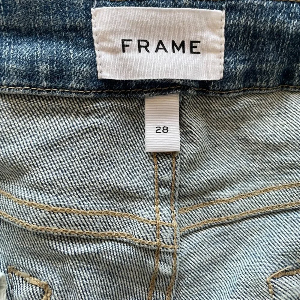 FRAME Le Crop Mini Bootcut Jeans w/ Raw Hem - Cairo Wash – Size 28 - Picture 4 of 10